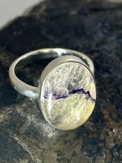 Blue John Silver Ring - Extremely Rare
