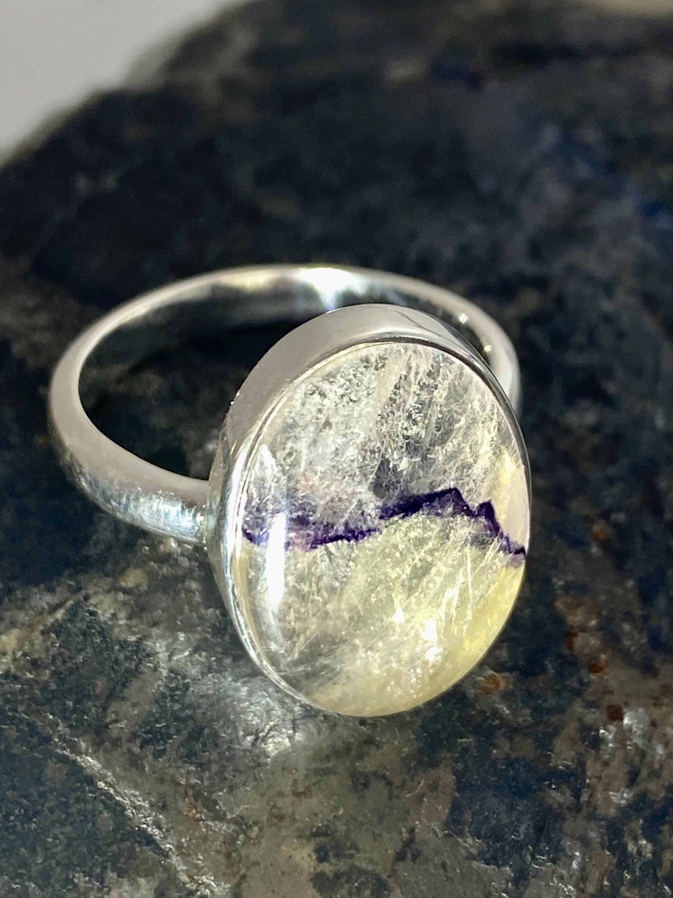 Blue John Silver Ring - Extremely Rare