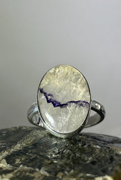 Blue John Silver Ring - Extremely Rare