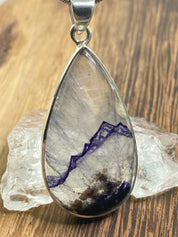 Blue John Silver Pendant - Extremely Rare