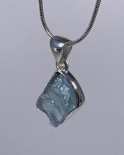 High Quality Aquamarine and Silver Pendant