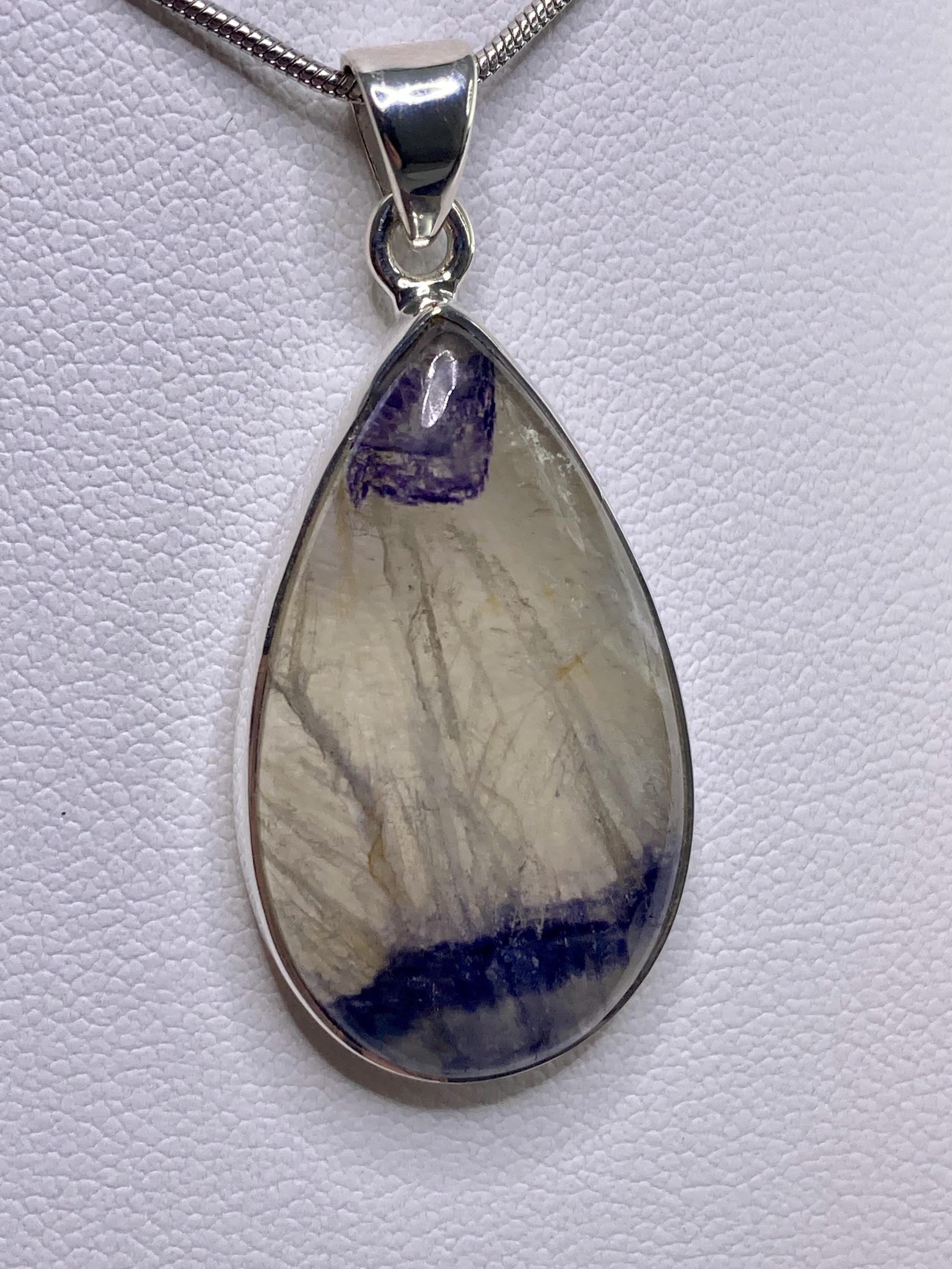 Blue John Silver Pendant