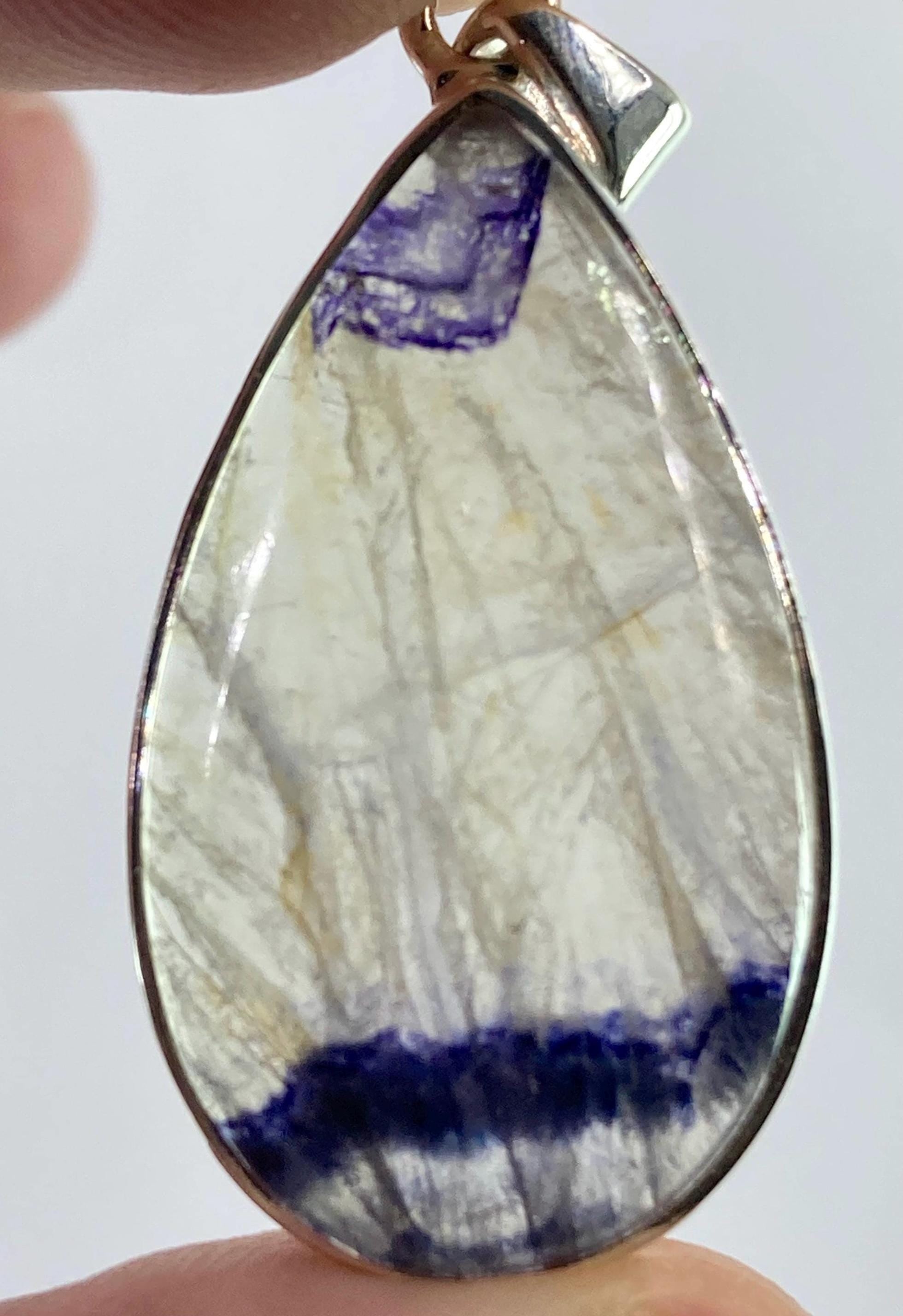Blue John Silver Pendant