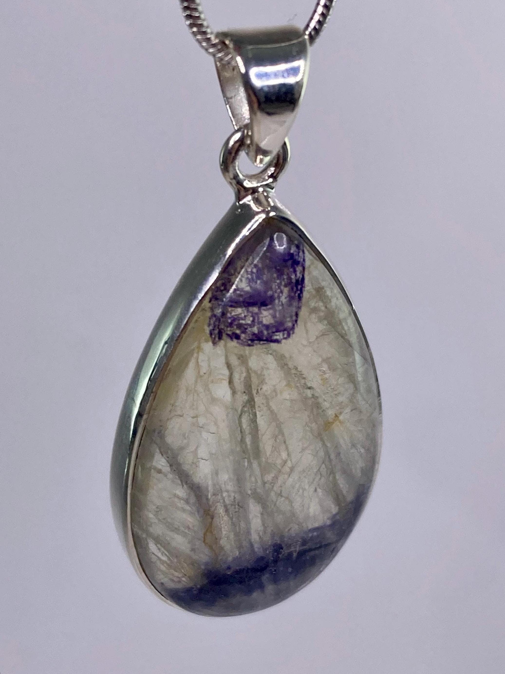Blue John Silver Pendant