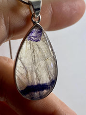 Blue John Silver Pendant