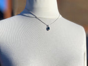 Natural Black Ethiopian Chalama Opal and Silver Pendant