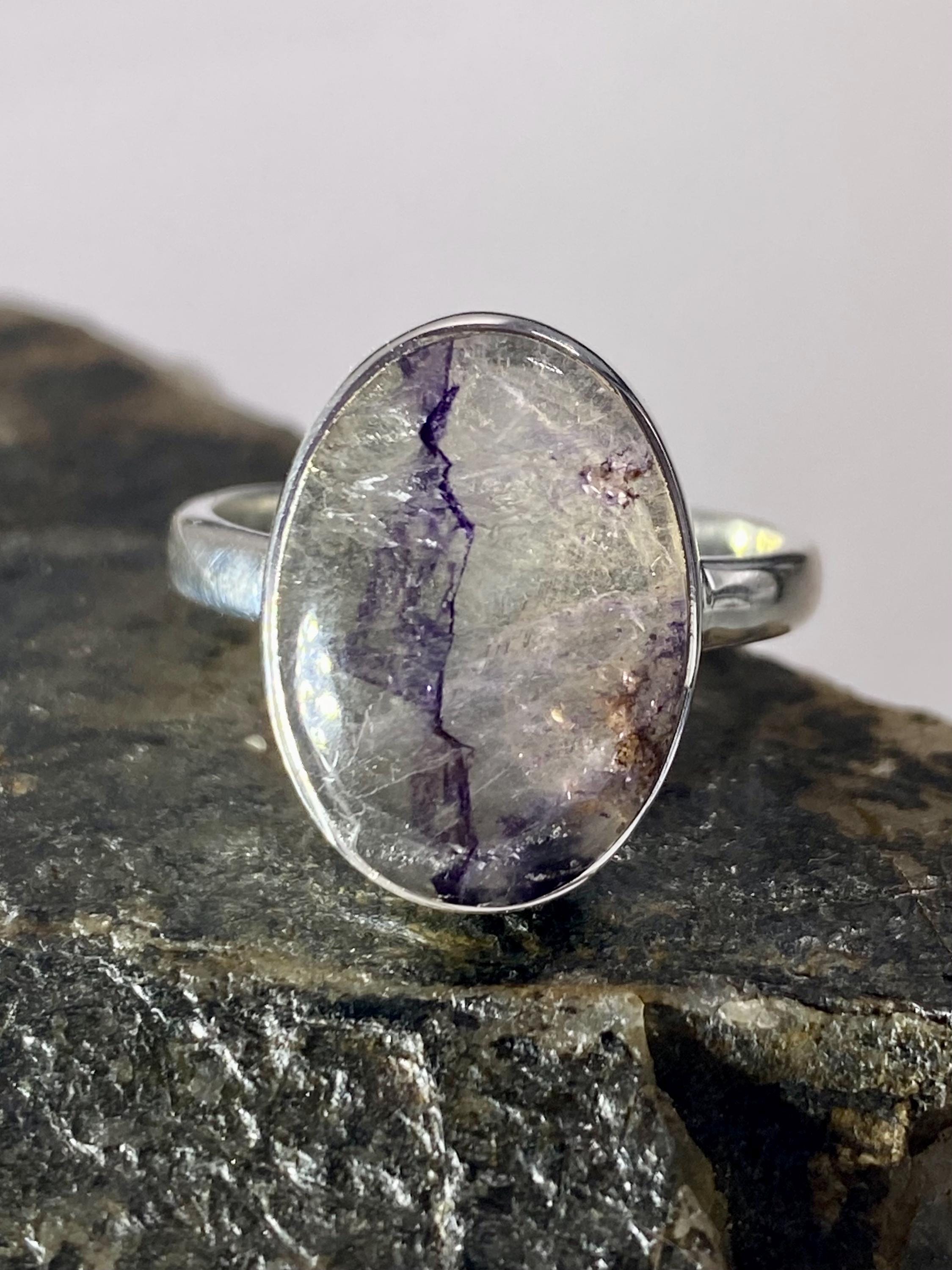 Blue John Silver Ring