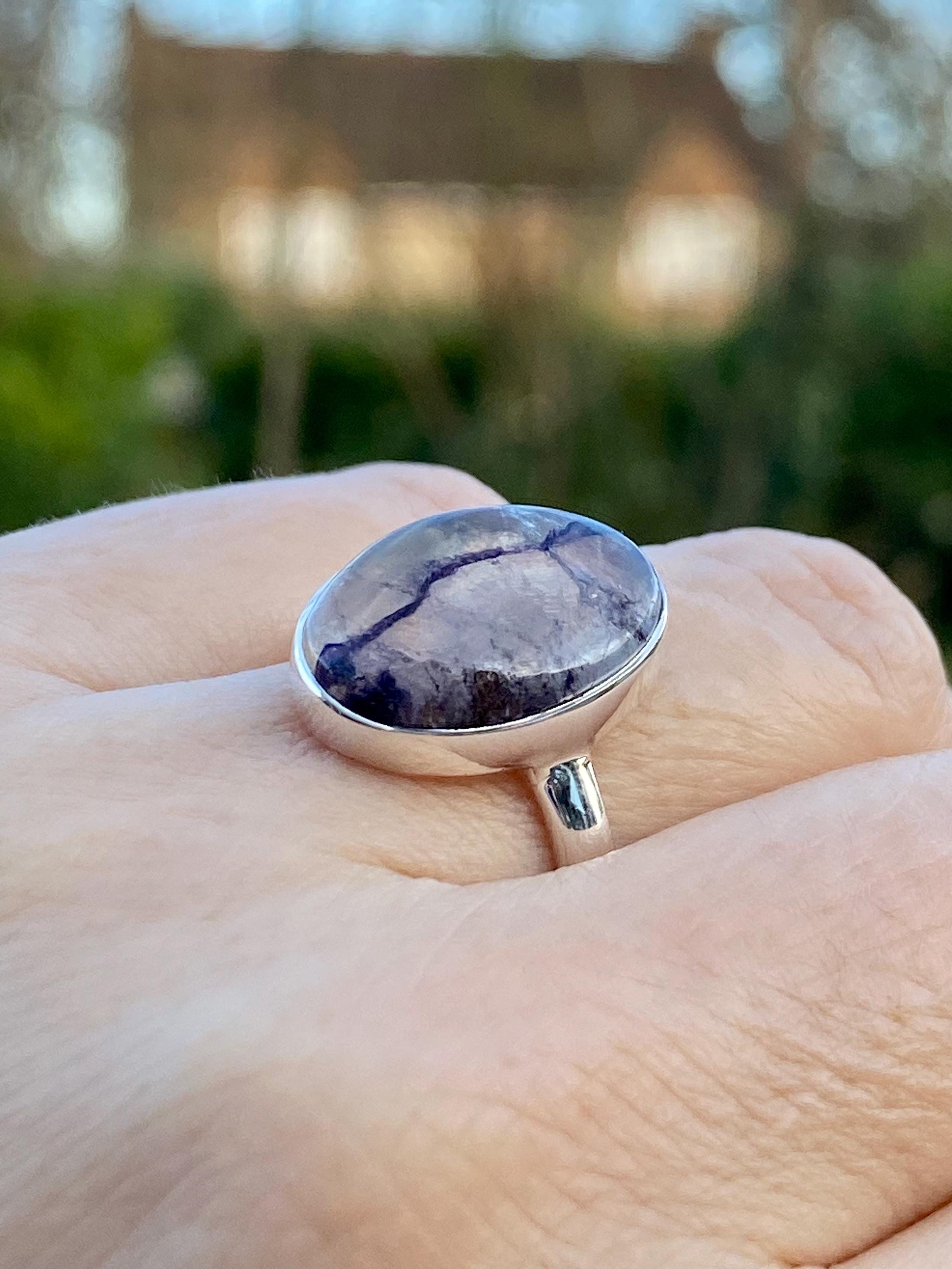 Blue John Silver Ring