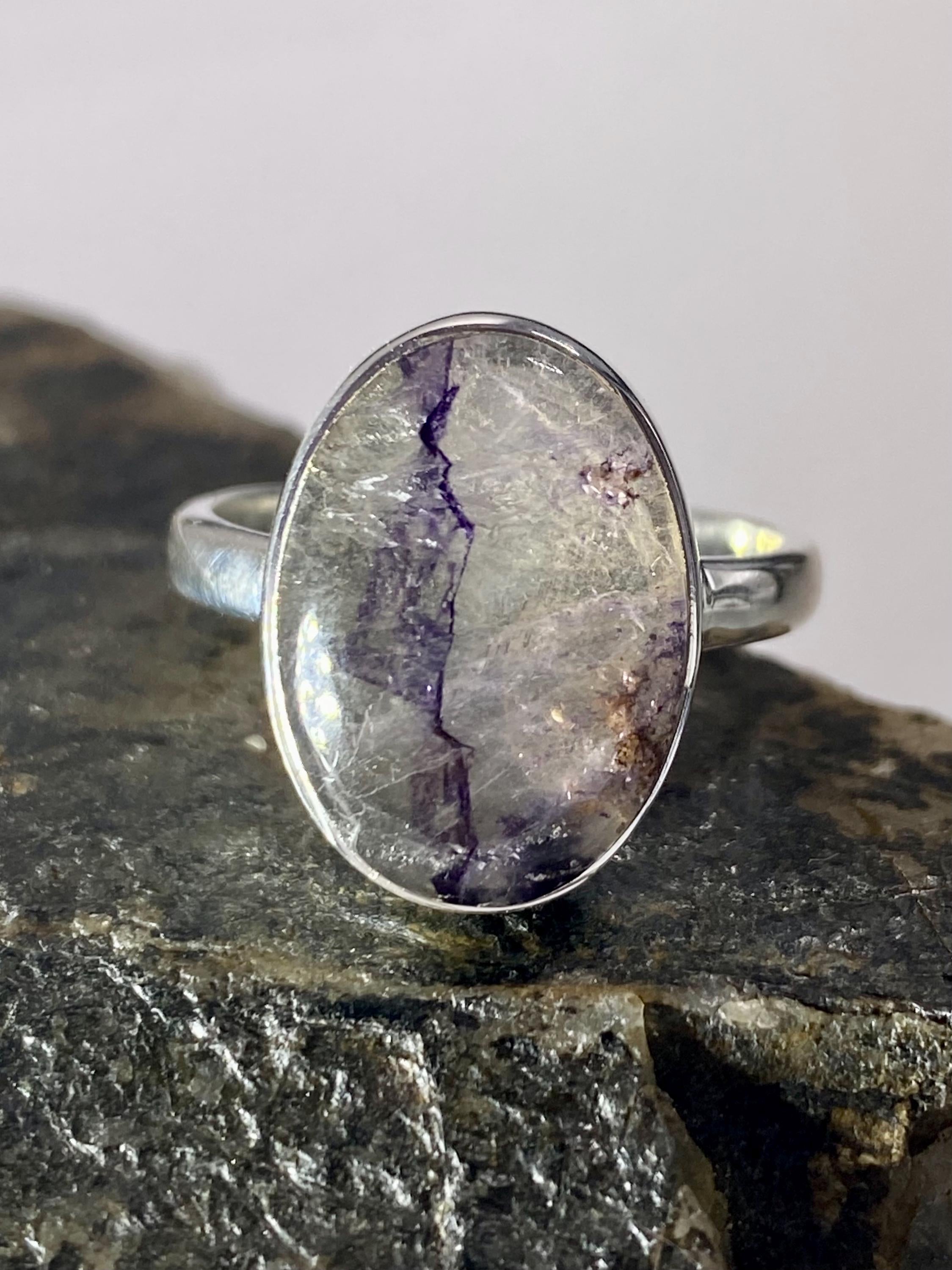 Blue John Silver Ring
