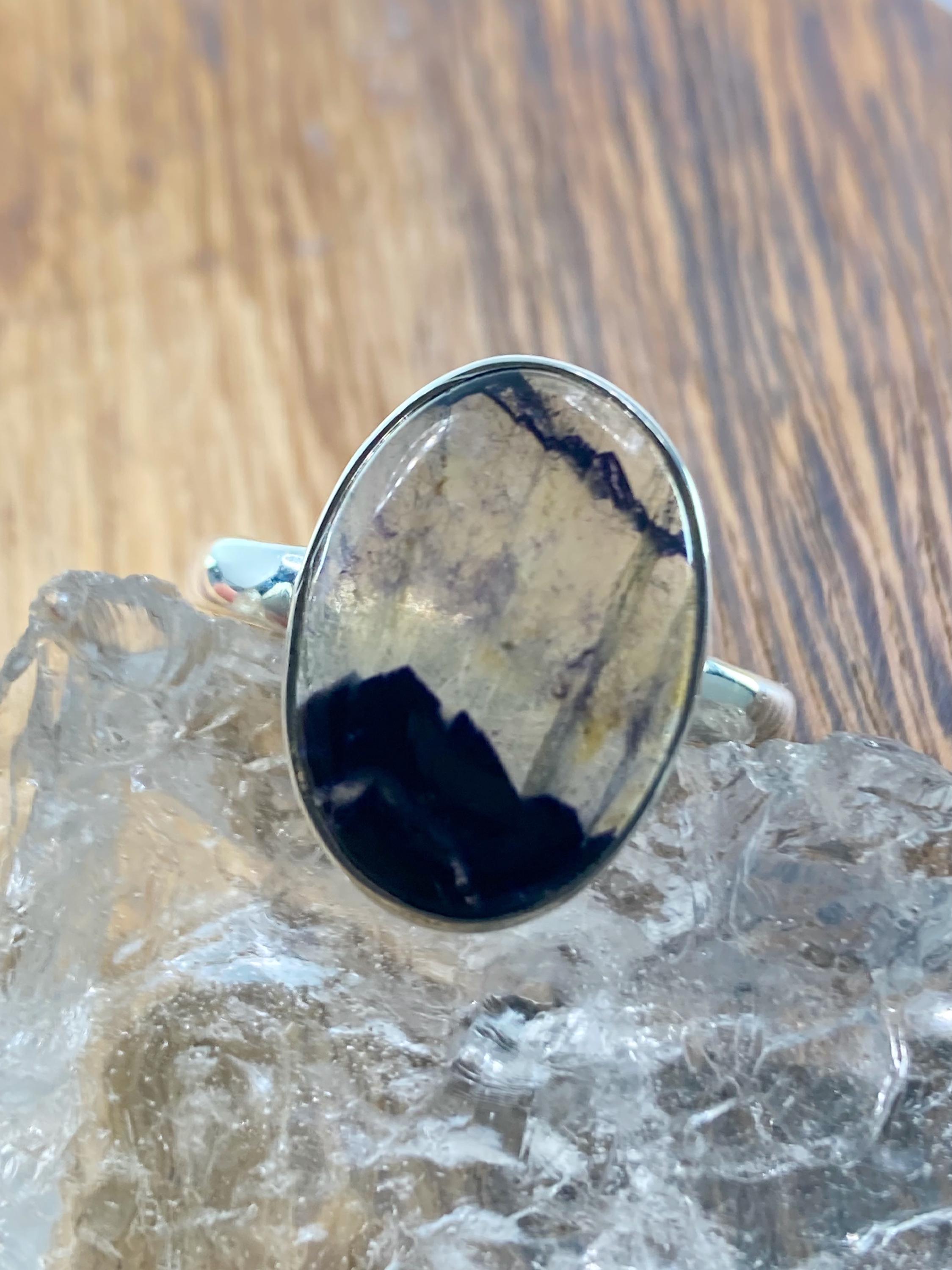 Blue John Silver Ring - Extremely Rare