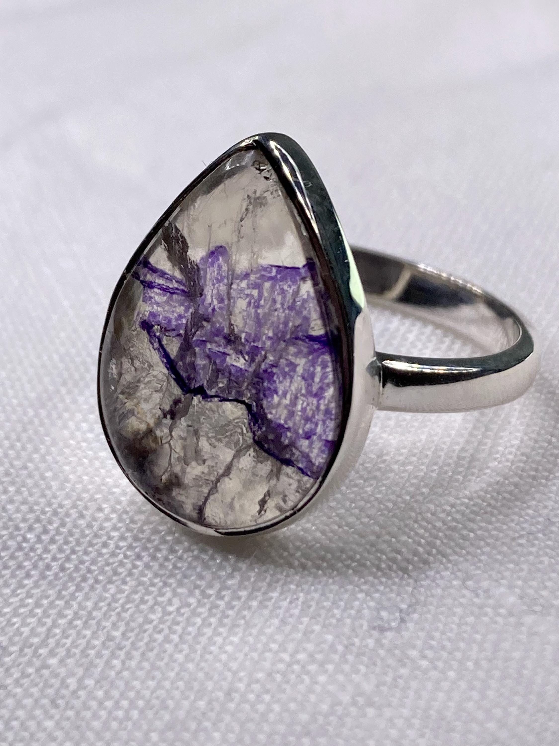 Blue John Silver Ring - Extremely Rare