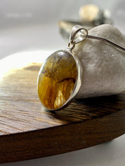 Blue John Silver Pendant.