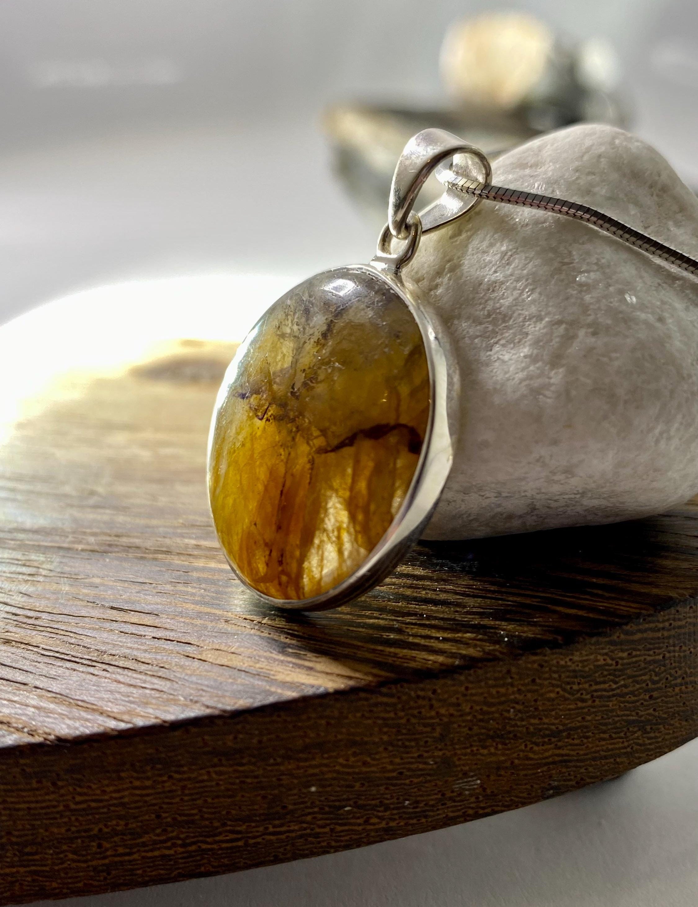 Blue John Silver Pendant.