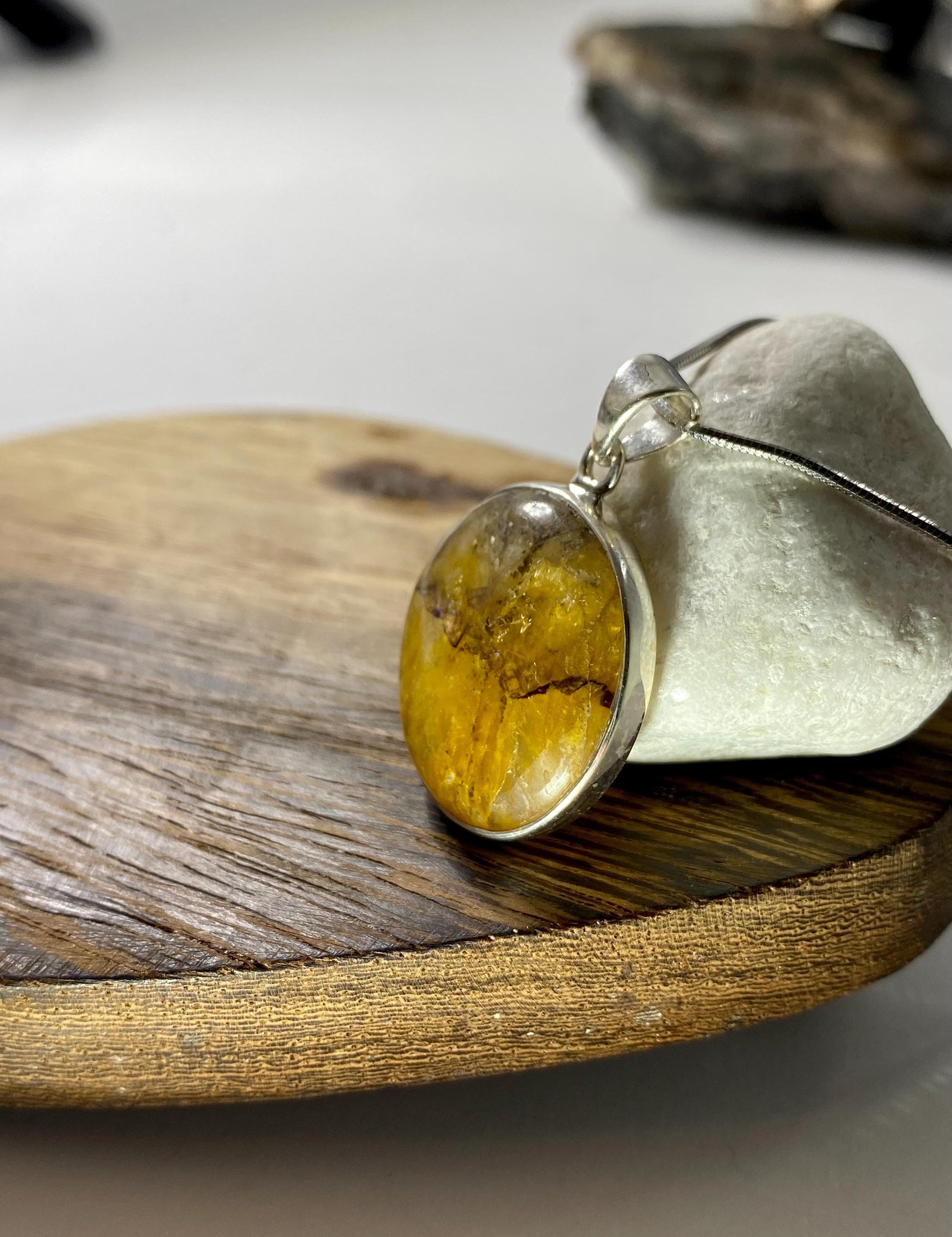 Blue John Silver Pendant.