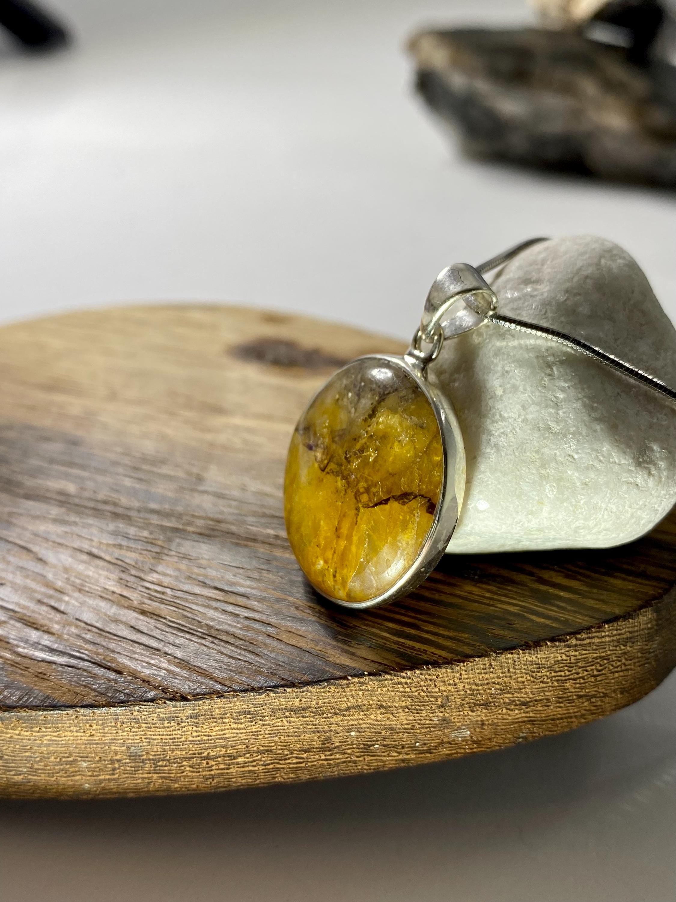 Blue John Silver Pendant.