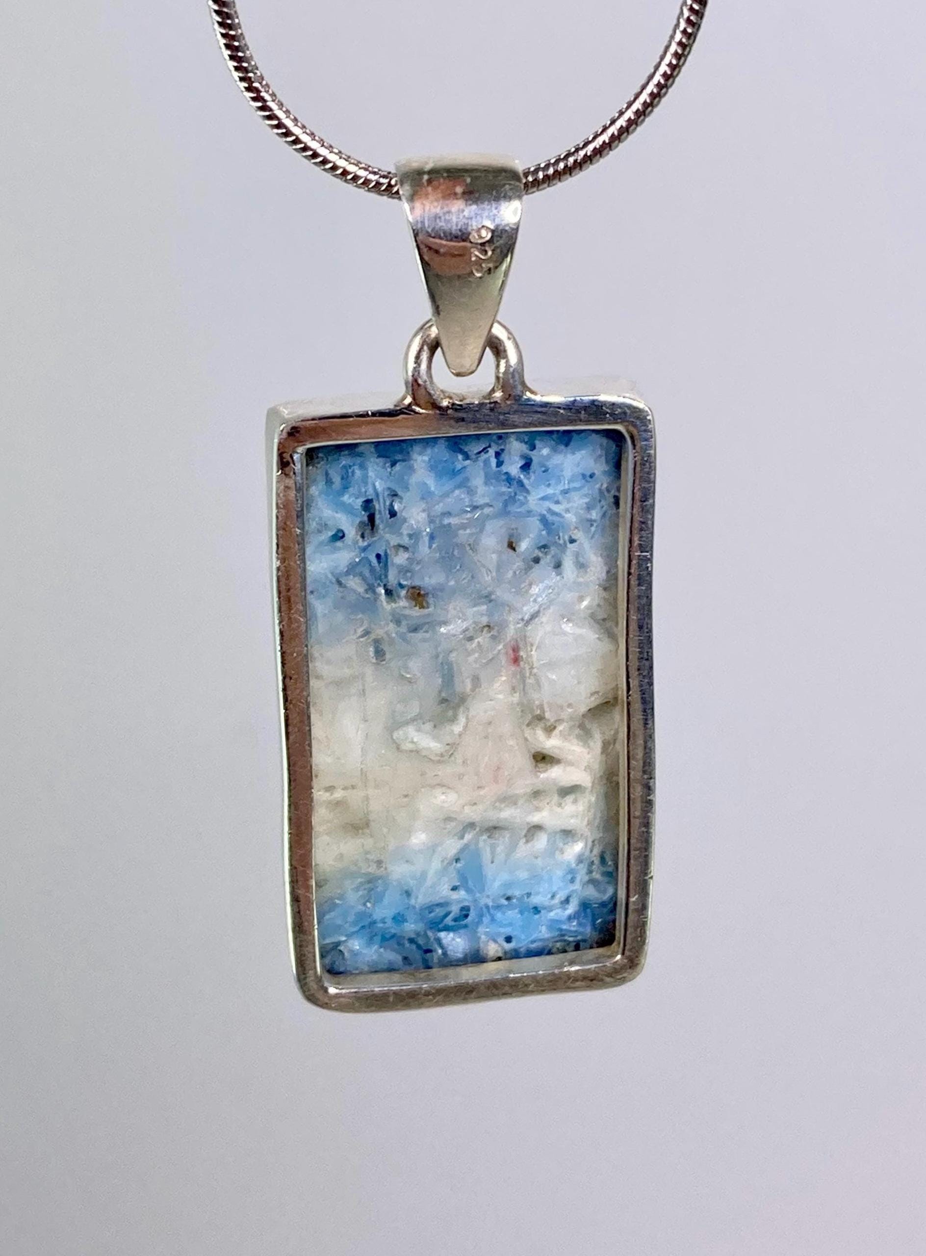 Blue Ice Glacierite Sterling Silver Pendant