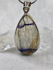 Blue John Silver Pendant - Extremely Rare