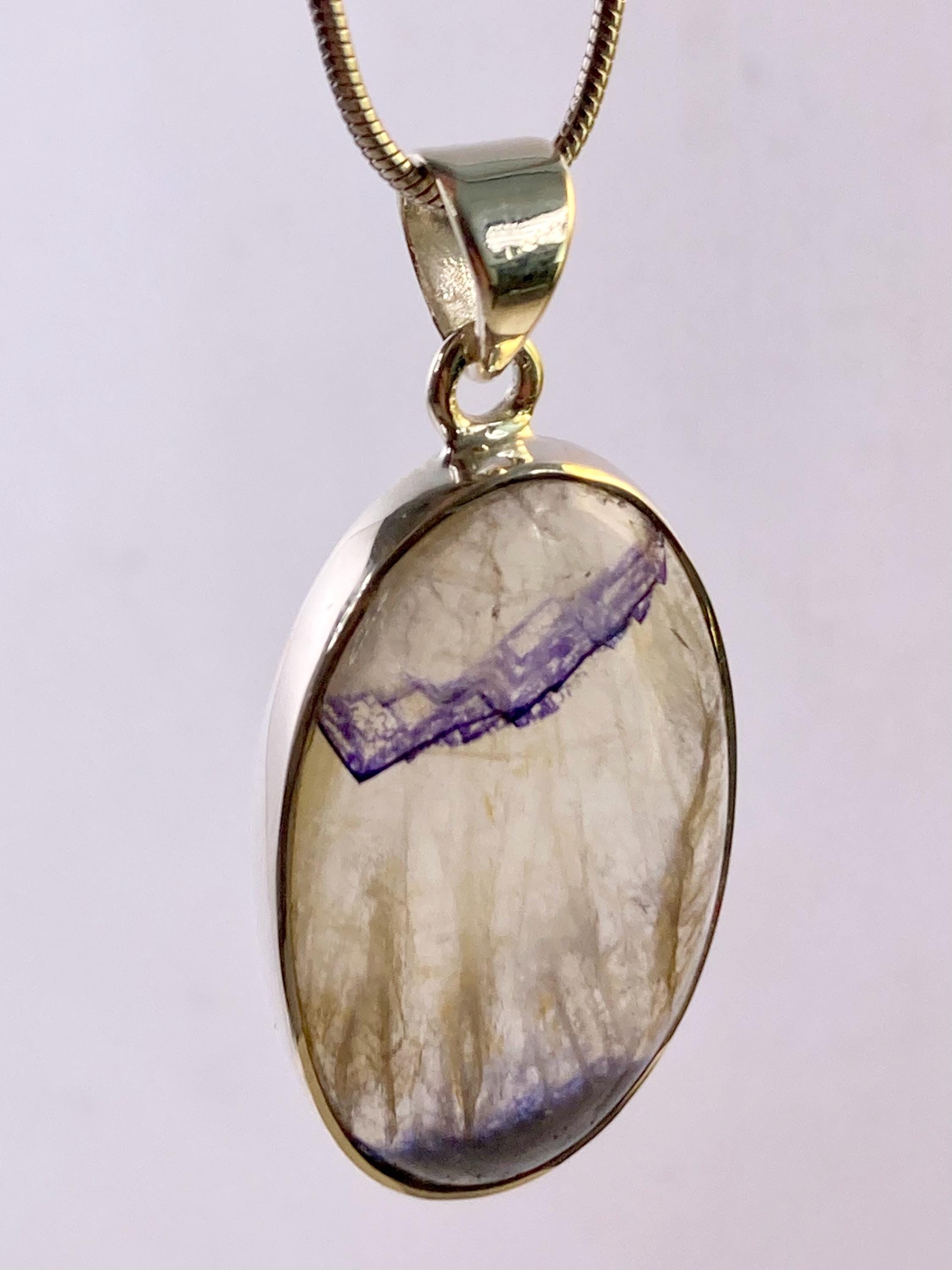 Blue John Silver Pendant