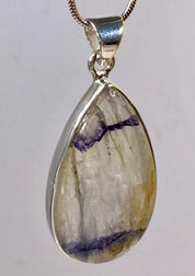 Blue John Silver Pendant - Extremely Rare