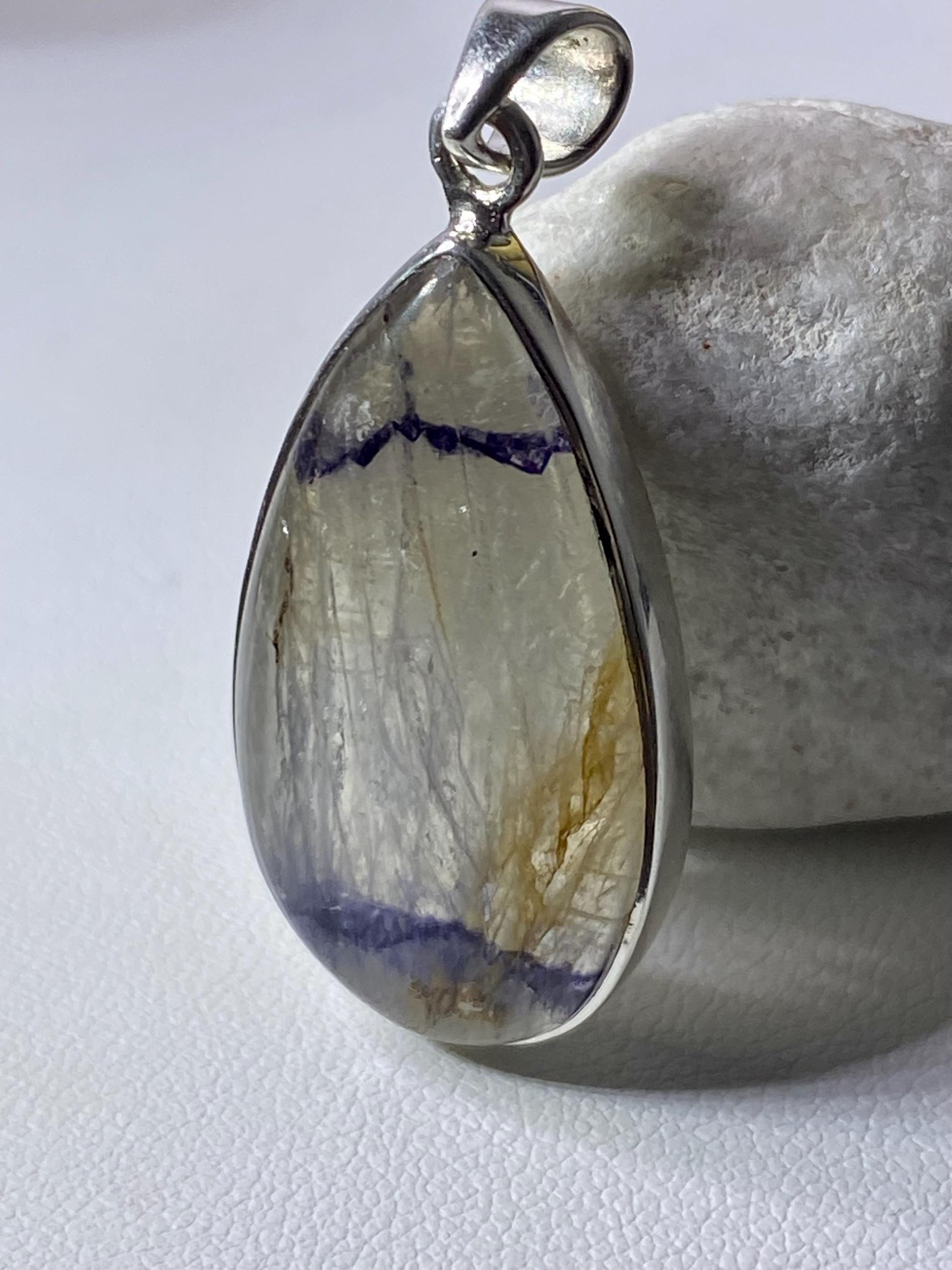Blue John Silver Pendant - Extremely Rare