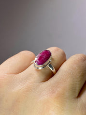 Raw Ruby and Silver Ring