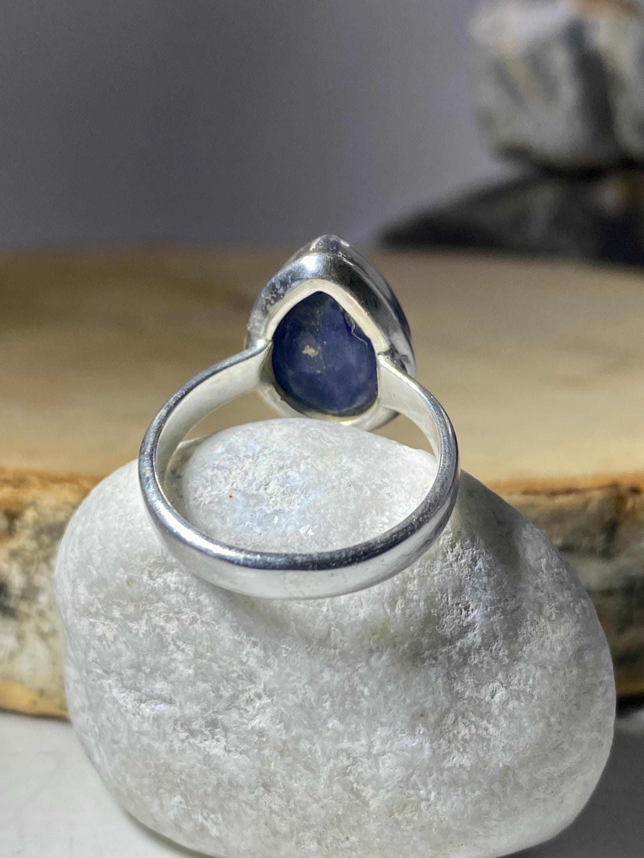Raw Sapphire and Silver Ring