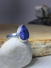 Raw Sapphire and Silver Ring