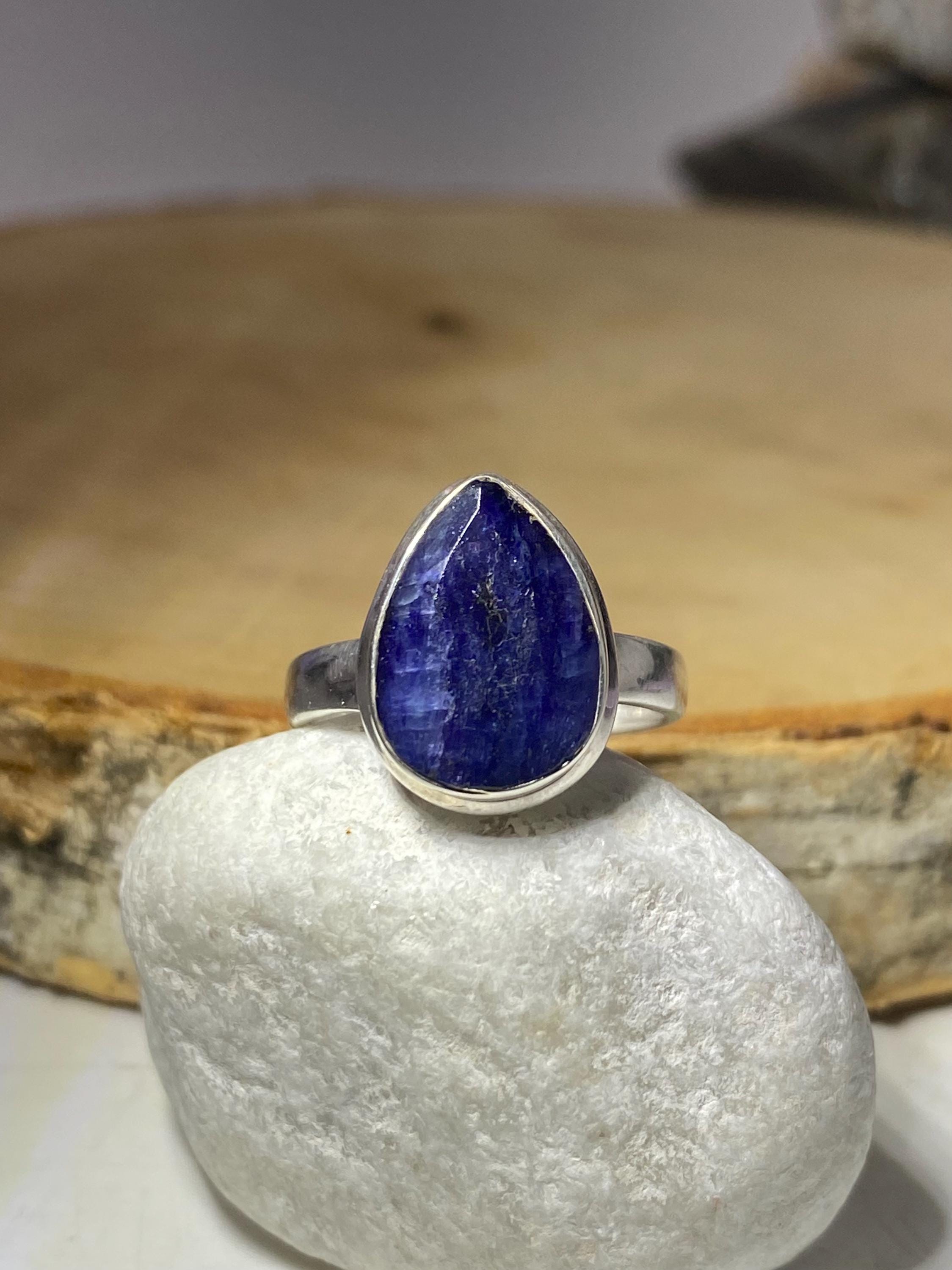 Raw Sapphire and Silver Ring