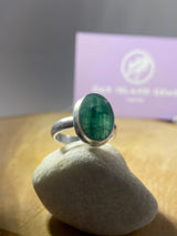 Raw Emerald and 925 Silver Ring