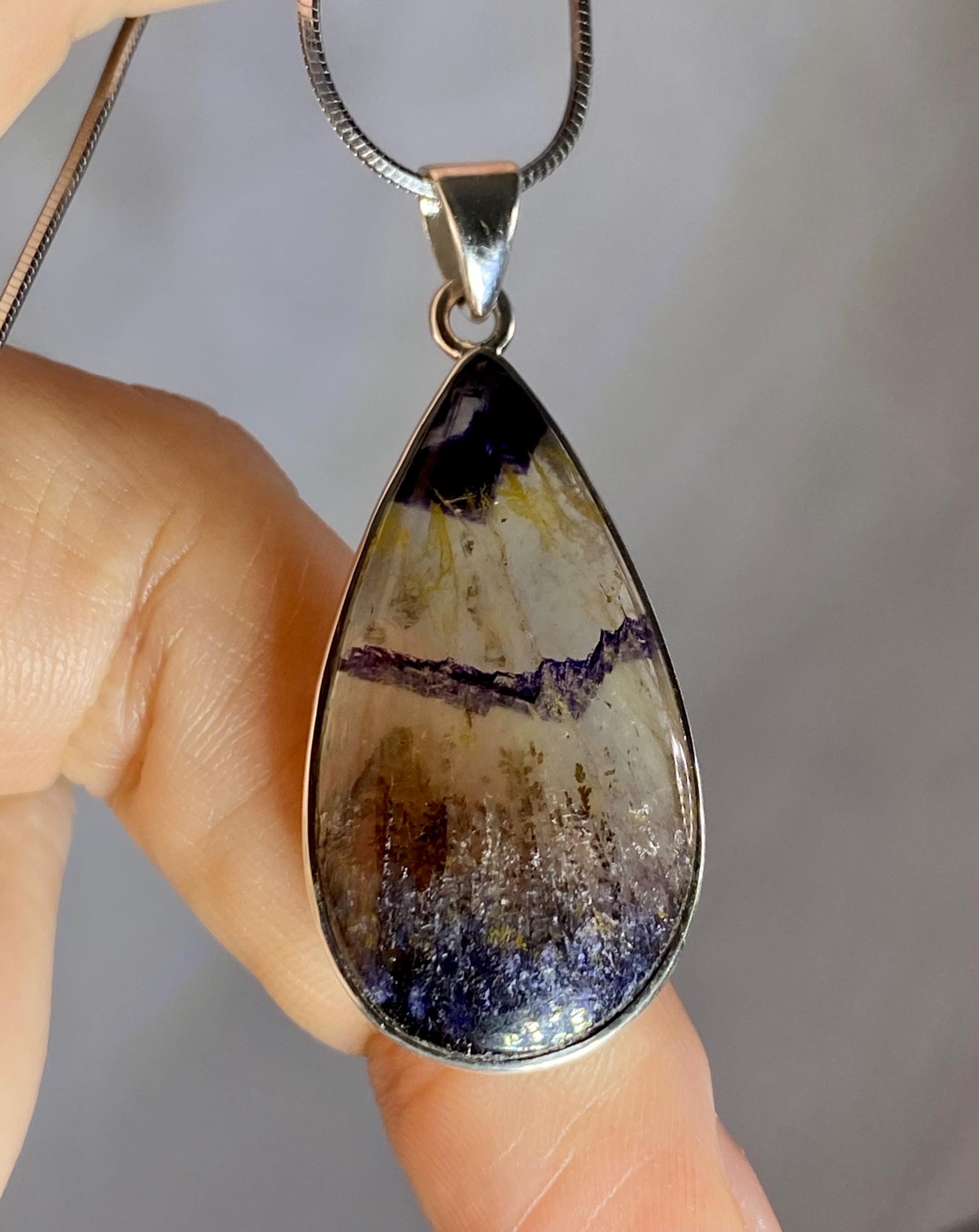 Blue John Silver Pendant
