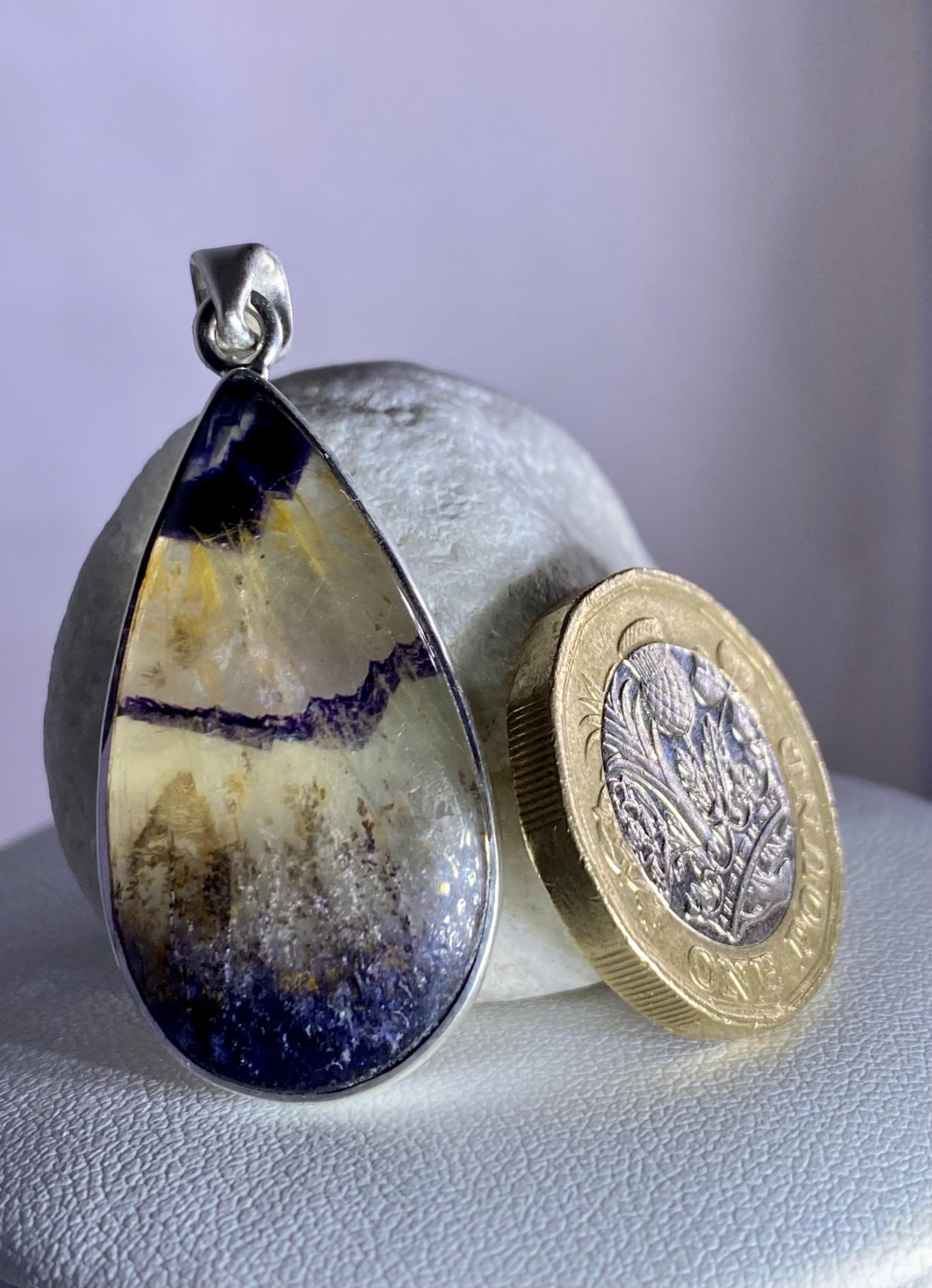 Blue John Silver Pendant