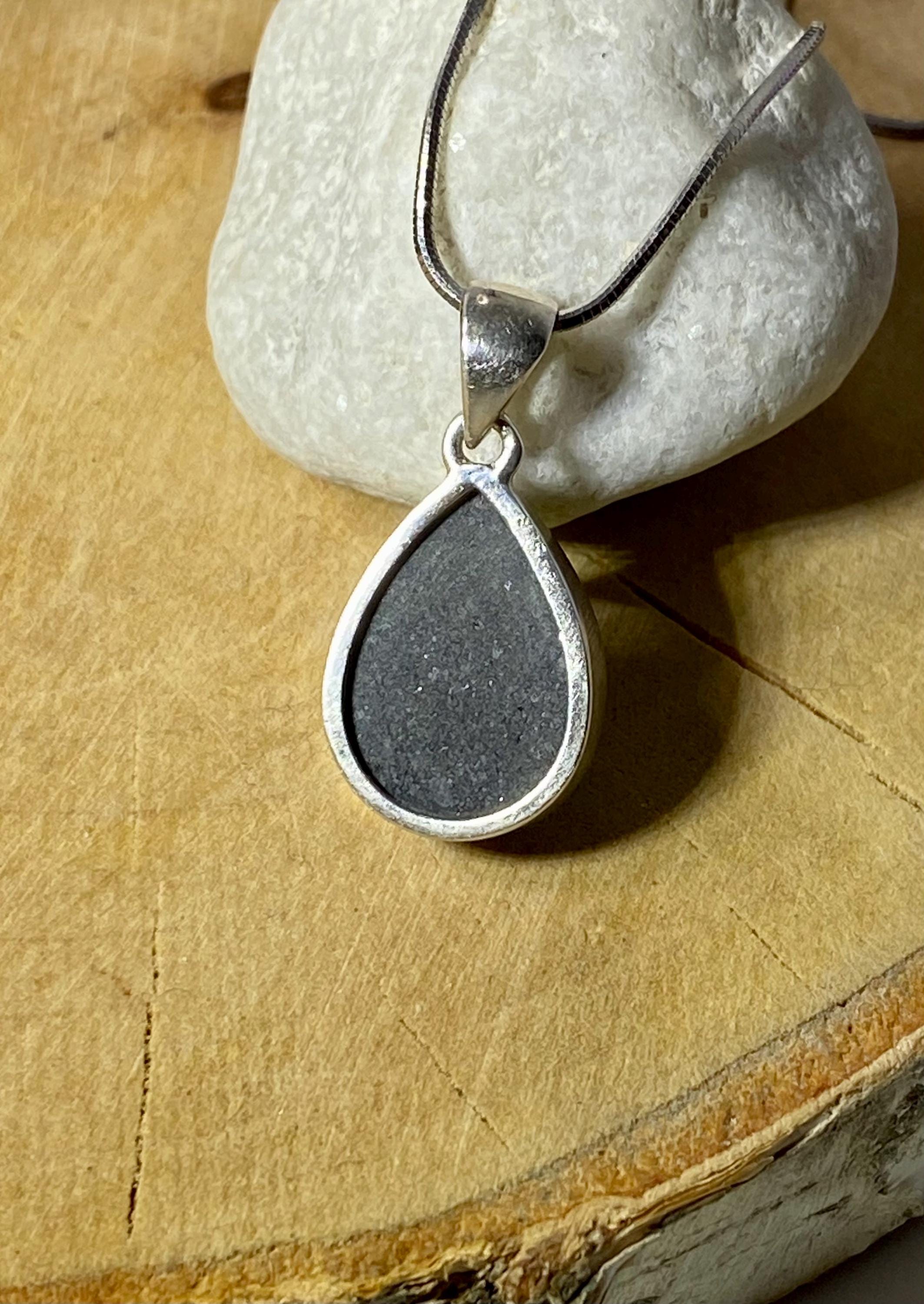 A Rare Green Garnet (Uvarovite) 925 Sterling Silver Teardrop Pendant