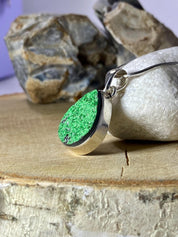 A Rare Green Garnet (Uvarovite) and Silver Pendant
