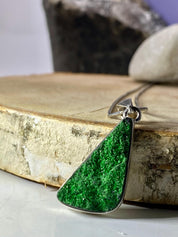 A Rare Green Garnet (Uvarovite) and Silver Pendant