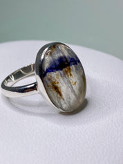 Blue John Silver Oval Ring - Extremely Rare