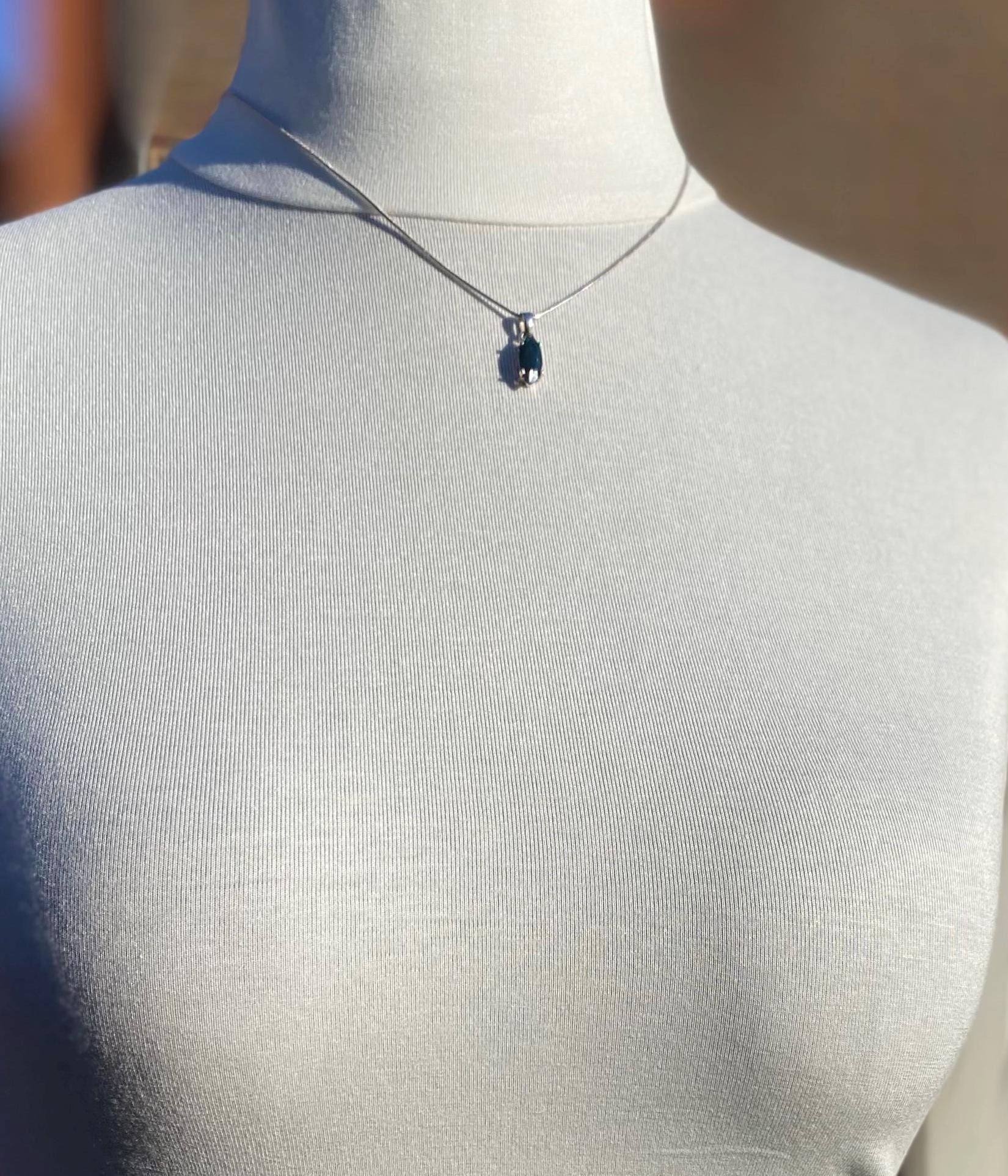 Natural Black Ethiopian Chalama Opal and Silver Pendant