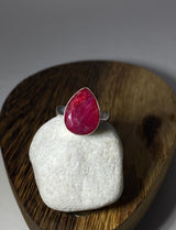 Raw Ruby and Silver Ring (F)