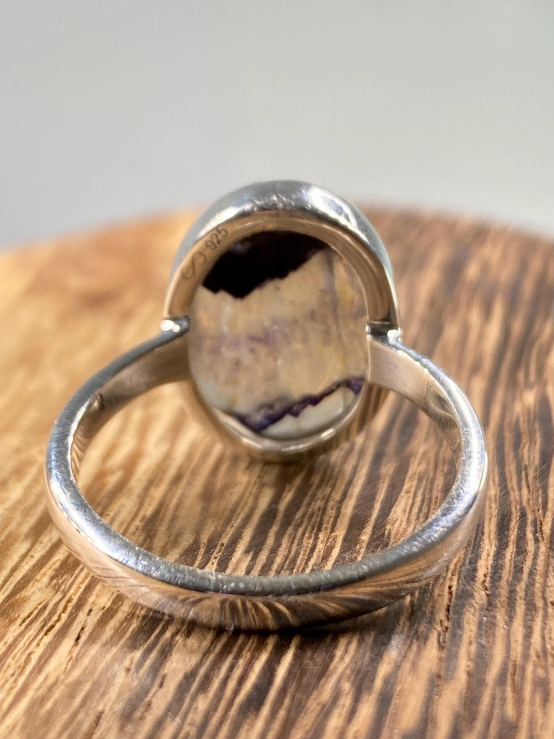 Blue John Silver Oval Ring - Extremely Rare