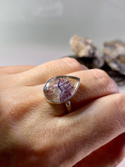 Blue John Silver Teardrop Ring - Extremely Rare