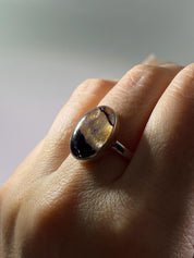 Blue John Silver Oval Ring - Extremely Rare