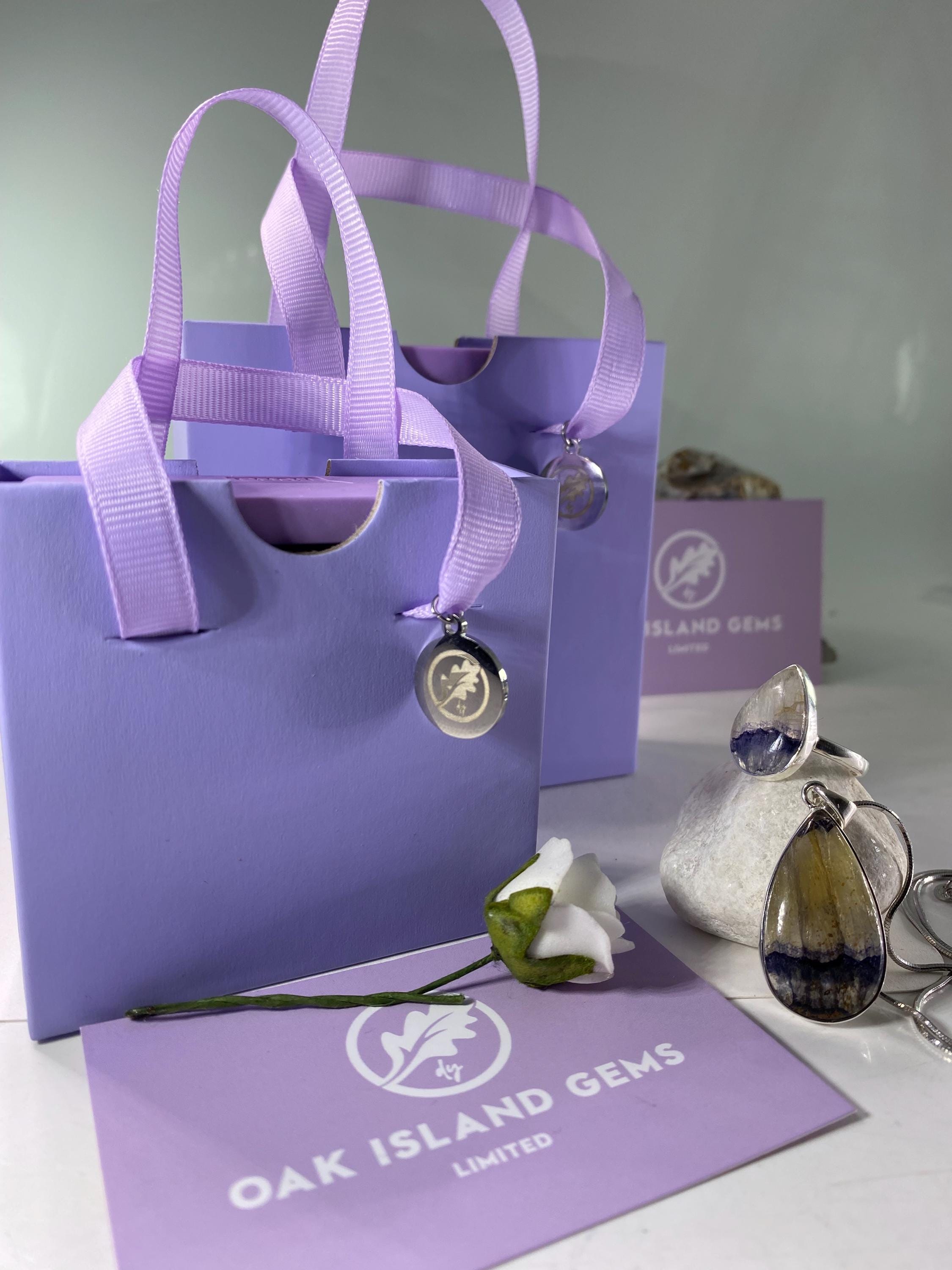 Blue John Silver Oval Ring - Extremely Rare