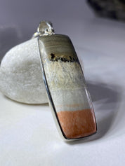 British Celestobarite and Silver Pendant