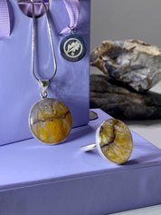Blue John Silver Pendant.