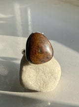 A Natural Australian Boulder Opal and Silver Ring