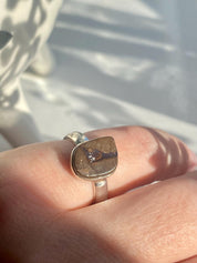A Natural Australian Boulder Opal and Silver Ring