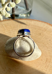 Natural Lapis Lazuli and Silver Ring (UV2756)