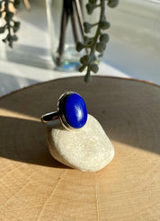 Natural Lapis Lazuli and Silver Ring (UV2964)