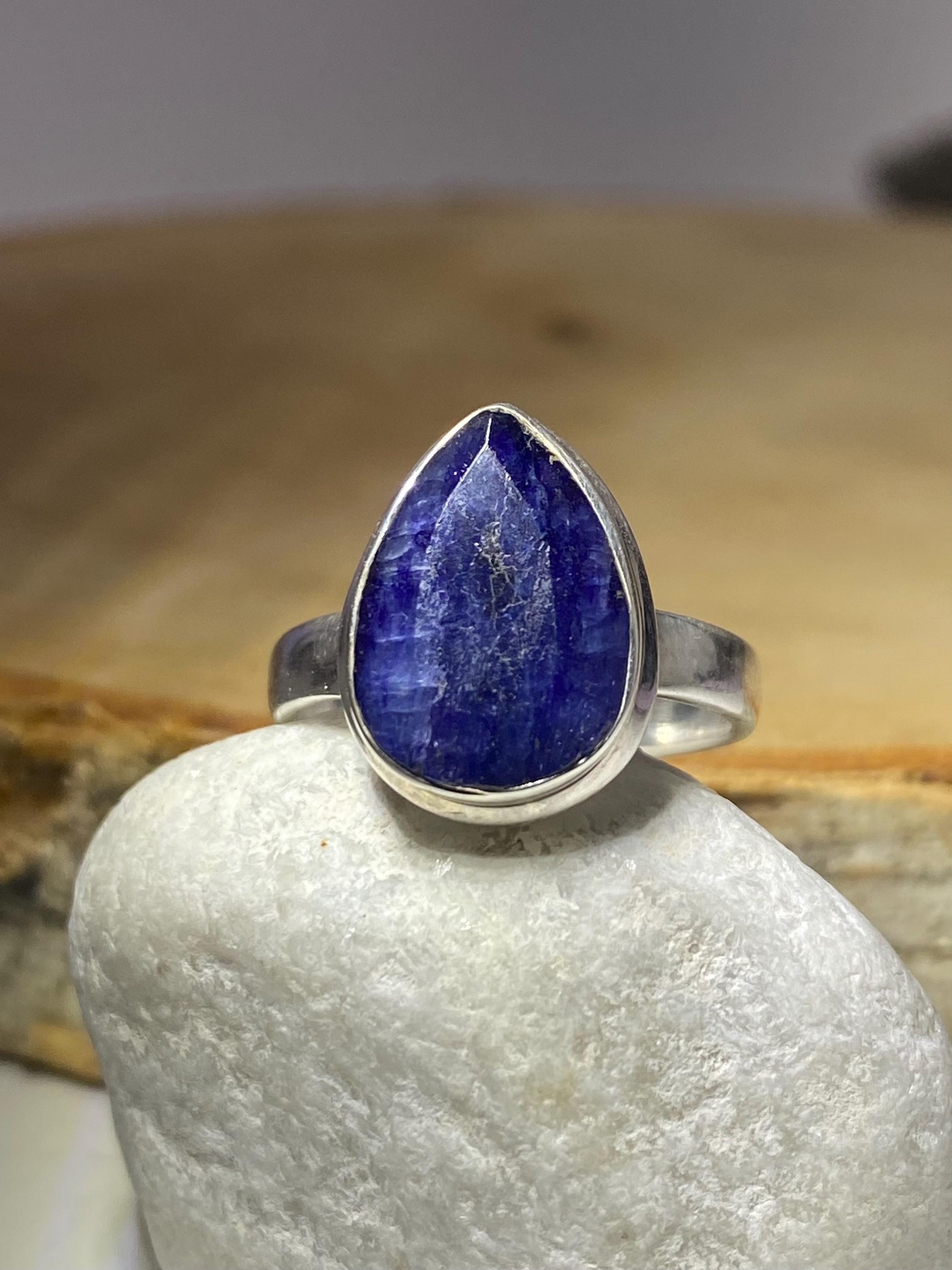 Raw Sapphire and Silver Ring