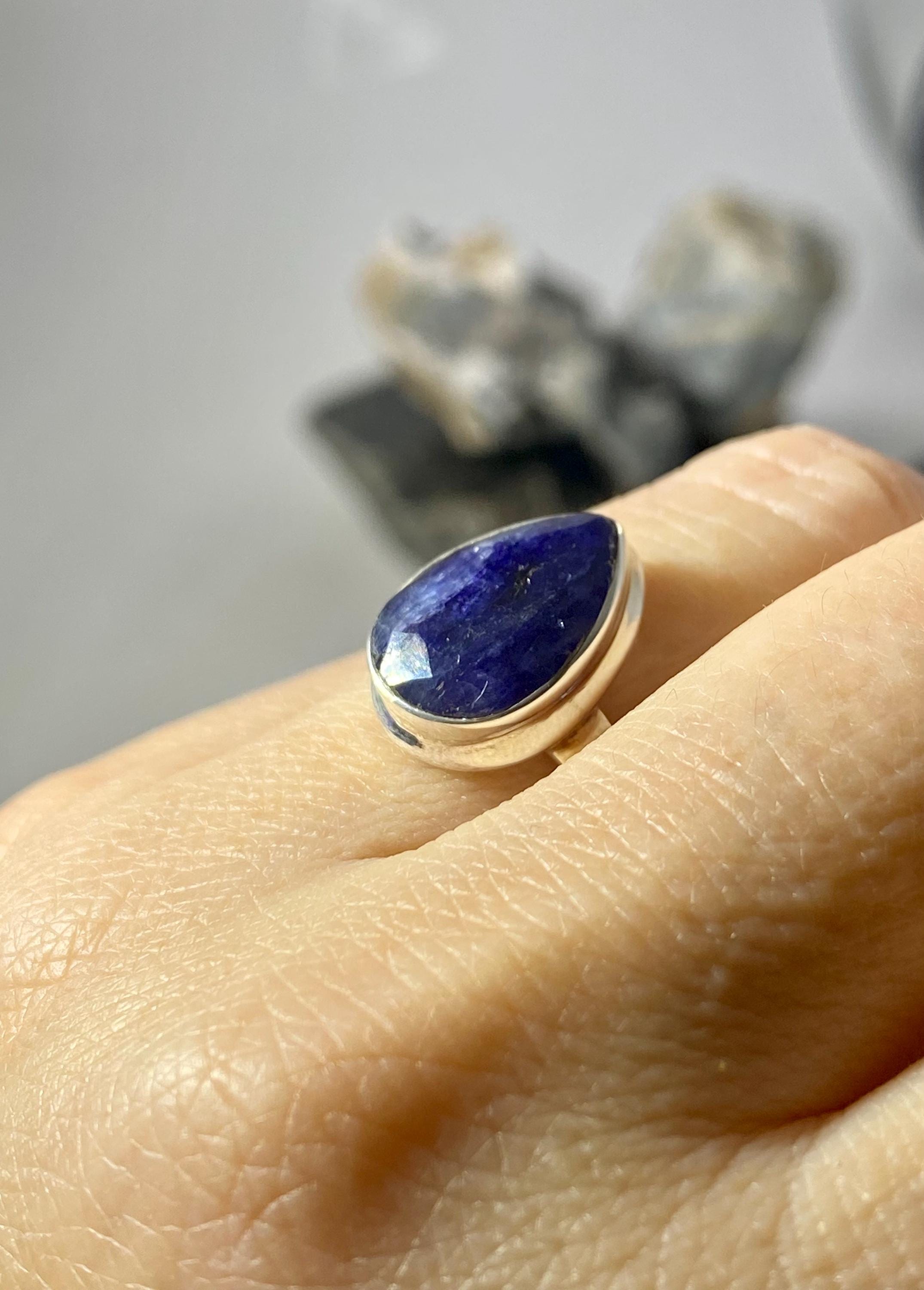 Raw Sapphire and Silver Ring