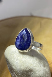Raw Sapphire and Silver Ring